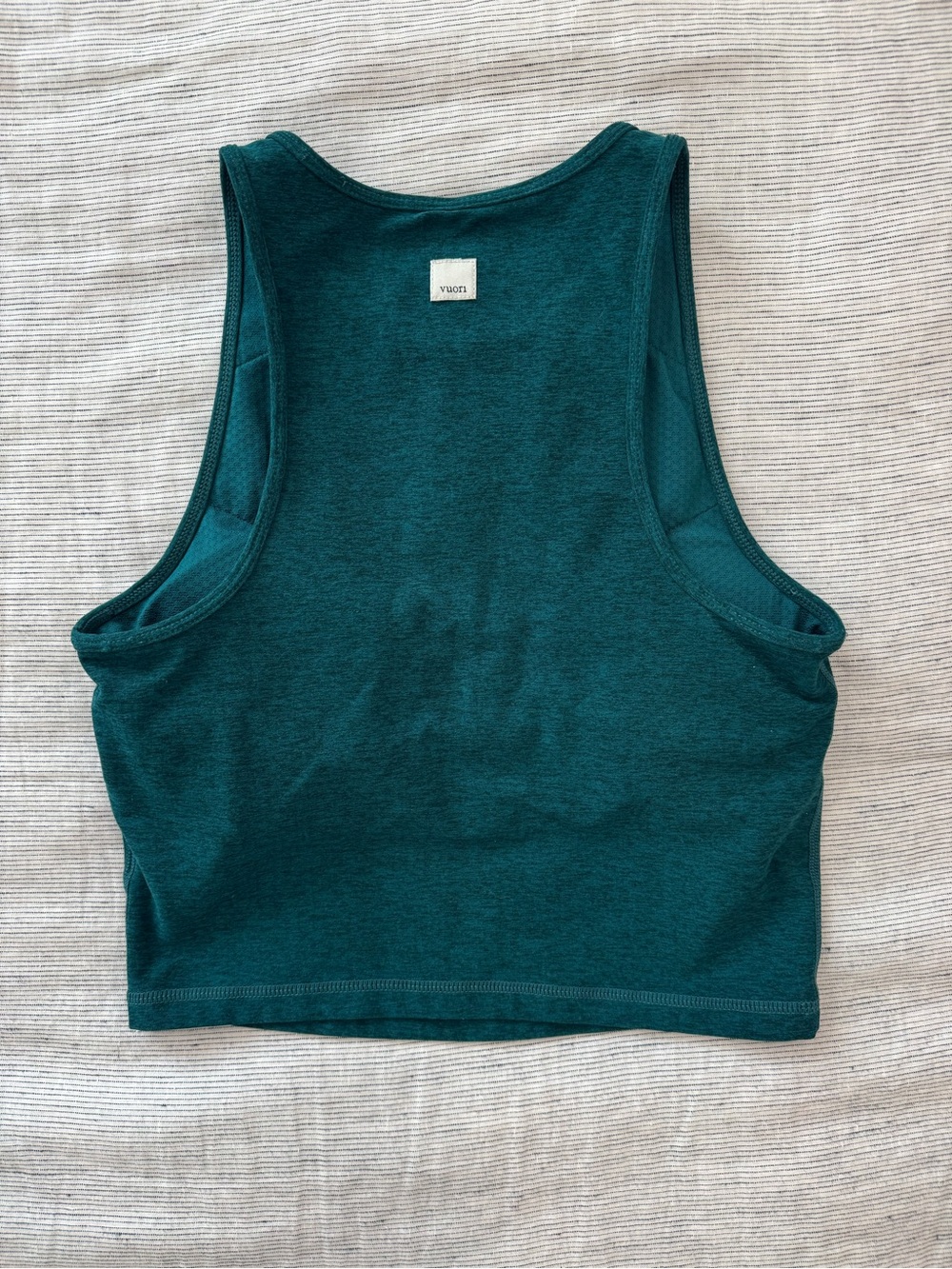 Dark Teal Cropped Tank Top - Vuori - Picture 3 of 4
